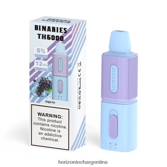 HorizonTech Binaries Cabin th6000 desechable 12ml - Horizontech Disposable Vape 2B660B96 hielo de uva